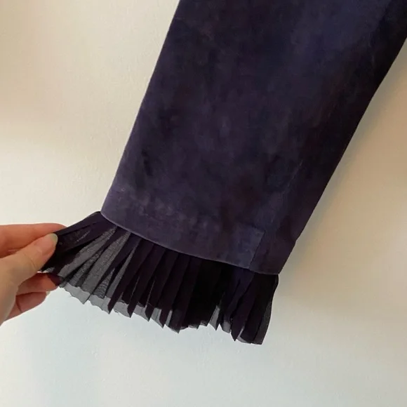 Danier Purple Fringe Suede Jacket - Picture 5 of 9